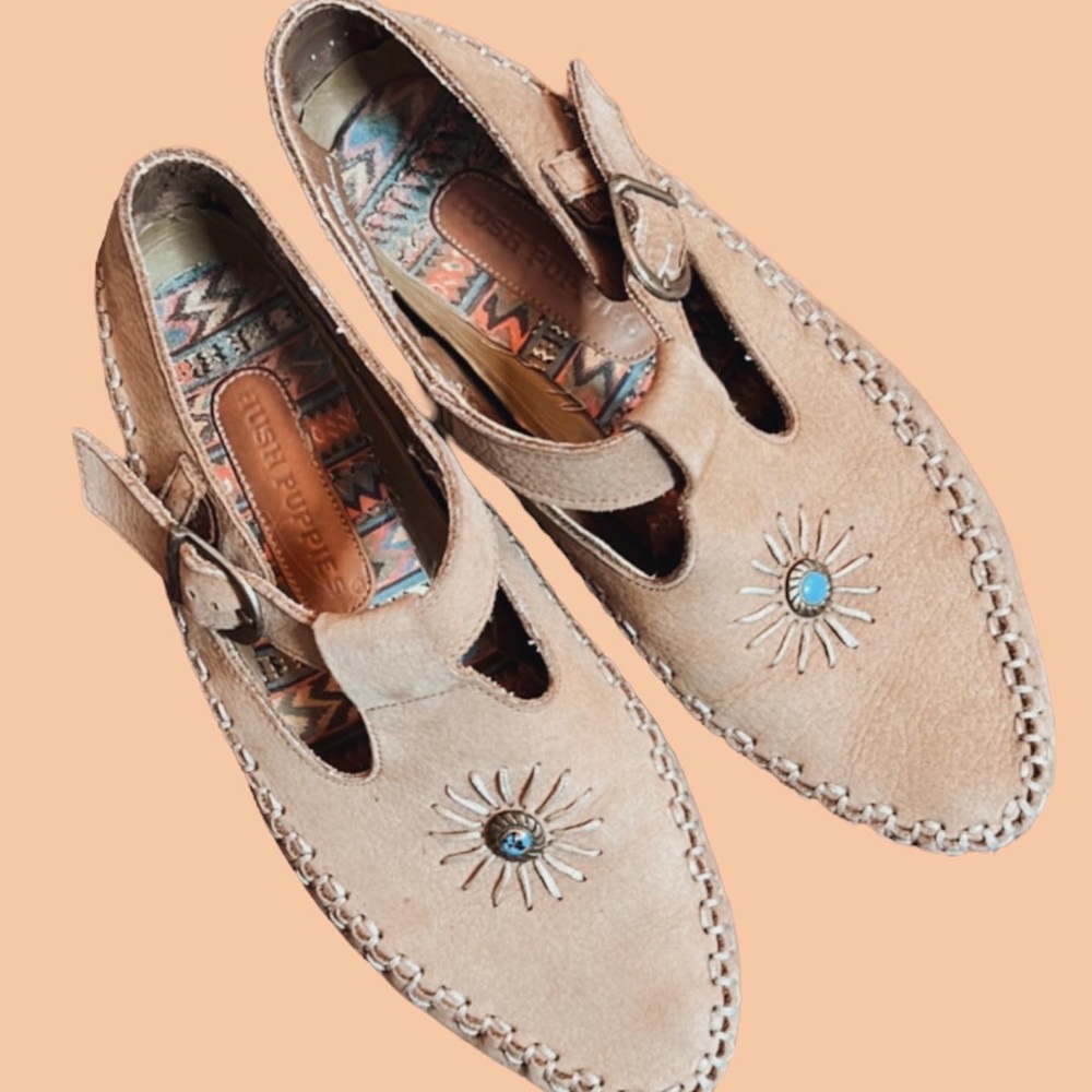 HUSH PUPPIES Leather Mary Jane Flats
